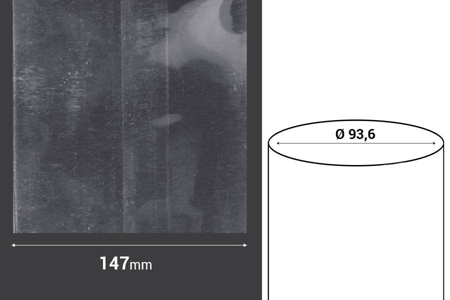 Heat-shrink cap 147 mm wide - at current meter (Φ 93,6)