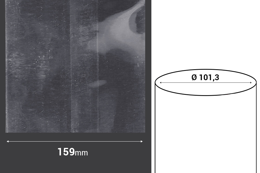 Heat-shrink cap 159 mm wide - at current meter (Φ 101,3)
