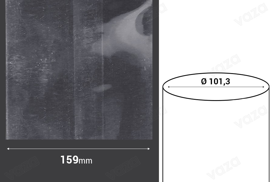 Καψύλιο θερμοσυρρικνούμενο πλάτος 159 mm - σε τρεχούμενο μέτρο (Φ 101,3 mm) Καψύλιο θερμοσυρρικνούμενο πλάτος 159 mm - σε τρεχούμενο μέτρο (Φ 101,3 mm)-εικόνα_διαστάσεις