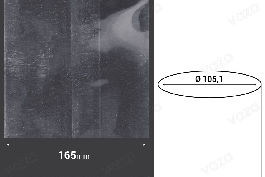 Καψύλιο θερμοσυρρικνούμενο πλάτος 165 mm - σε τρεχούμενο μέτρο (Φ 105,1 mm) Καψύλιο θερμοσυρρικνούμενο πλάτος 165 mm - σε τρεχούμενο μέτρο (Φ 105,1 mm)-εικόνα_διαστάσεις