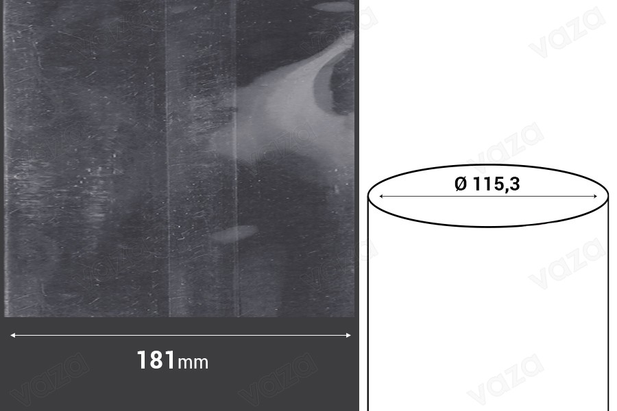 Καψύλιο θερμοσυρρικνούμενο πλάτος 181 mm - σε τρεχούμενο μέτρο (Φ 115,3 mm) Καψύλιο θερμοσυρρικνούμενο πλάτος 181 mm - σε τρεχούμενο μέτρο (Φ 115,3 mm)-εικόνα_διαστάσεις