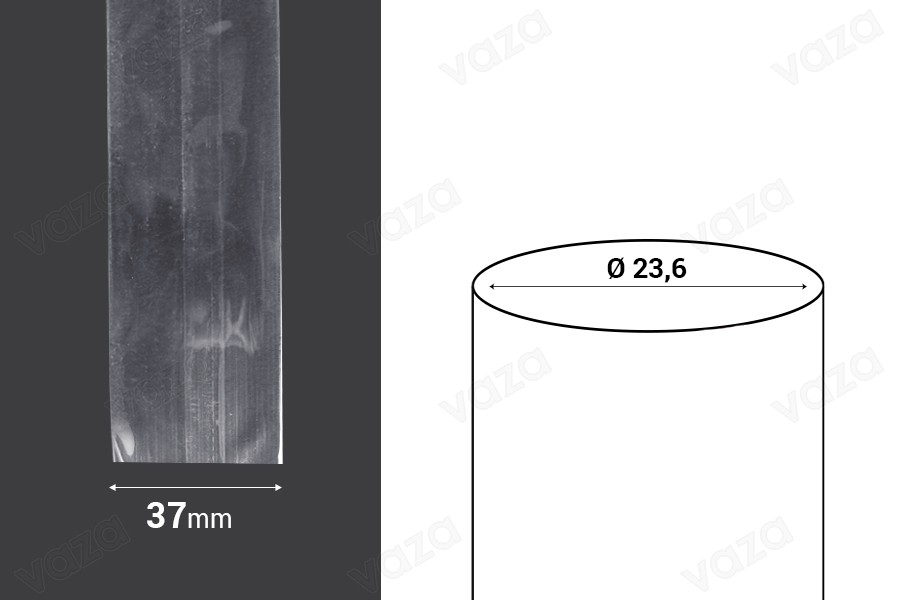 Καψύλιο θερμοσυρρικνούμενο πλάτος 37 mm - σε τρεχούμενο μέτρο (Φ 23,6 mm) Καψύλιο θερμοσυρρικνούμενο πλάτος 37 mm - σε τρεχούμενο μέτρο (Φ 23,6 mm)-εικόνα_διαστάσεις