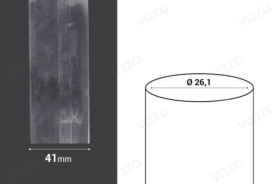 Καψύλιο θερμοσυρρικνούμενο πλάτος 41 mm - σε τρεχούμενο μέτρο (Φ 26,1 mm) Καψύλιο θερμοσυρρικνούμενο πλάτος 41 mm - σε τρεχούμενο μέτρο (Φ 26,1 mm)-εικόνα_διαστάσεις