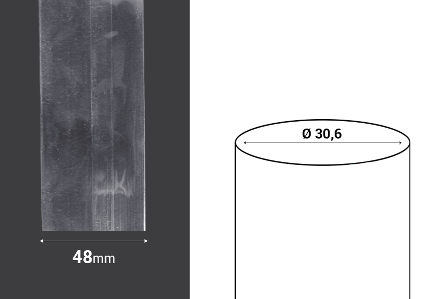 Heat-shrink cap 48 mm wide - at current meter (Φ 30,6)