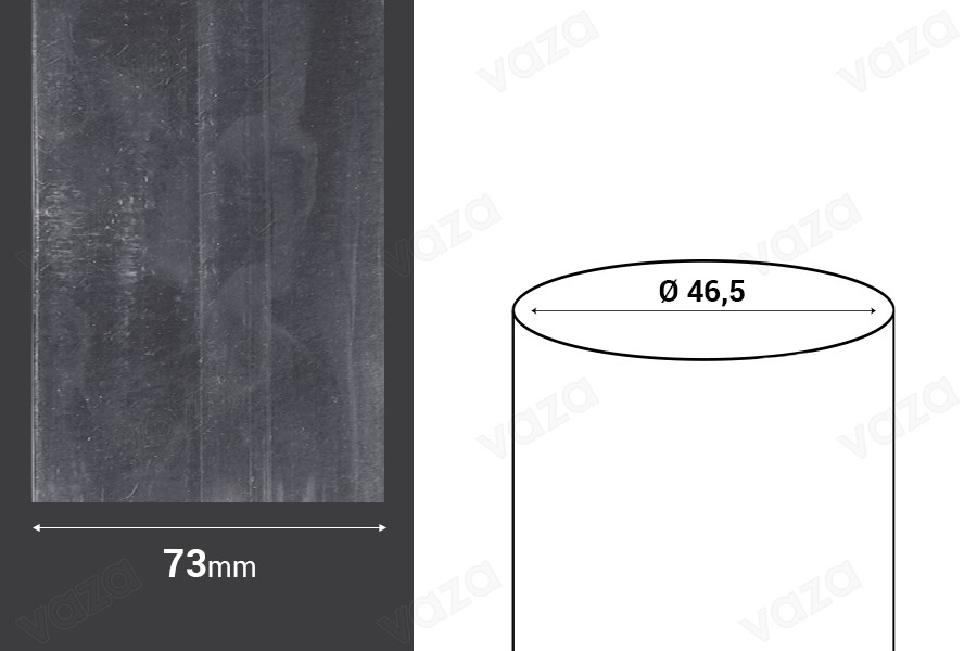 Καψύλιο θερμοσυρρικνούμενο πλάτος 73 mm - σε τρεχούμενο μέτρο (Φ 46,5 mm) Καψύλιο θερμοσυρρικνούμενο πλάτος 73 mm - σε τρεχούμενο μέτρο (Φ 46,5 mm)-εικόνα_διαστάσεις
