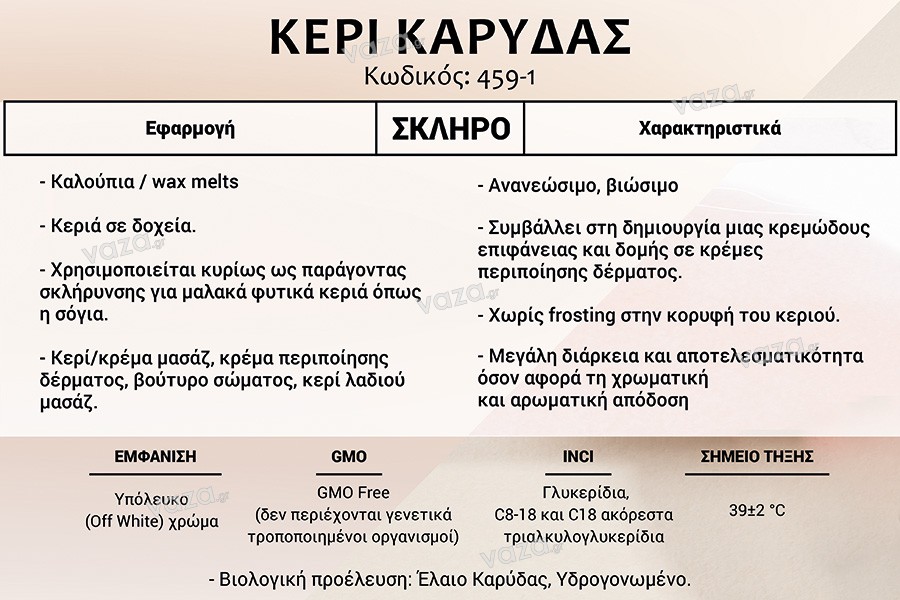 Κερί καρύδας (σκληρό) - τεμάχιο ενός κιλού