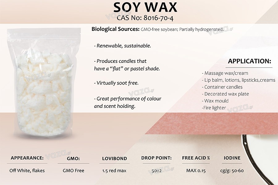 Wax soy flakes - one kilo piece