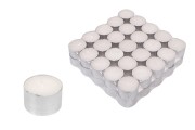 Paraffin tealight candles in white color - 50 pcs