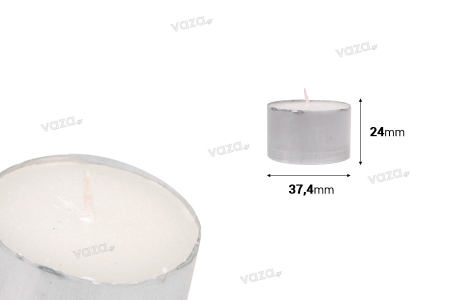 Paraffin tealight candles in white color - 50 pcs