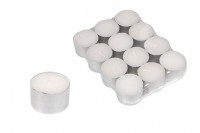 Paraffin tealight candles in white color - 12 pcs