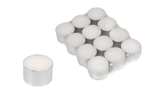 Paraffin tealight candles in white color - 12 Stk-1
