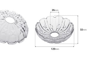 Tellerglasloch mit Mittelloch (26 mm) für Leuchter und Kronleuchter-εικόνα_διαστάσεις