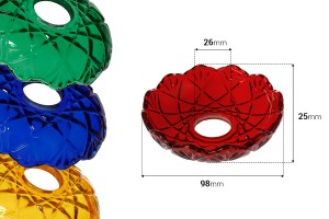 Soucoupe en verre avec trou au centre (26 mm) pour chandeliers et lustres-εικόνα_διαστάσεις