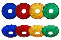 Glass plate with a center hole (26 mm) for candlesticks and chandeliers in different colors