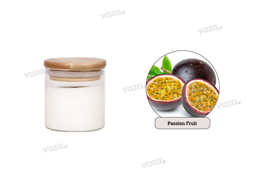 Bougie de soja aromatique aux fruits de la passion avec mèche en bois (110gr)