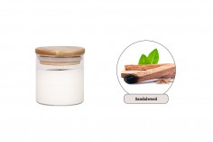 Lumanare de soia aromata din lemn de santal cu fitil din lemn (110gr)