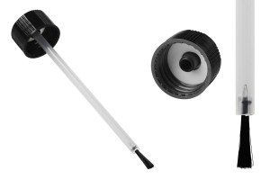 Brosse avec bouchon en plastique noir pour bouteilles avec col PP18 - 20 pcs-1
