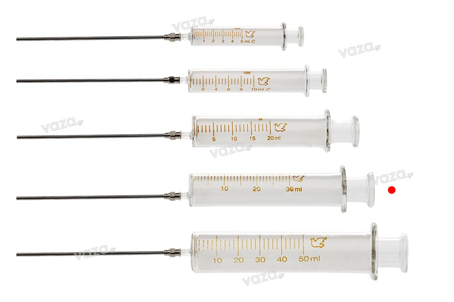 30ml perfume glass syringe with metal dispensing needle