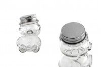 30ml Teddy Bear glass jar with silver aluminum cap