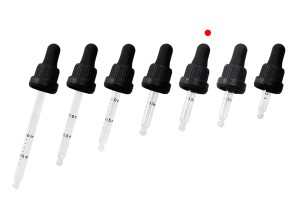 15 ml Tropfer mit schwarzer breiter Sicherheitskappe, Farbverlauf und Schnuller in schwarzer MAT oder glänzender Farbe - in Einzelverpackung-5