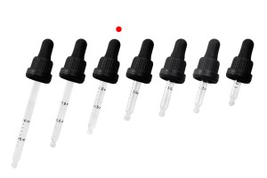 Contagocce da 30 ml con tappo di sicurezza largo nero, graduato e pipetta disponibile in nero opaco o lucido - confezione singola.-2