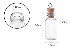 Bouteille en verre pour des faveurs avec bouchon et anneau, 13 x 39 mm-εικόνα_σύνθεση