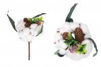 Branche décorative avec une fleur de coton