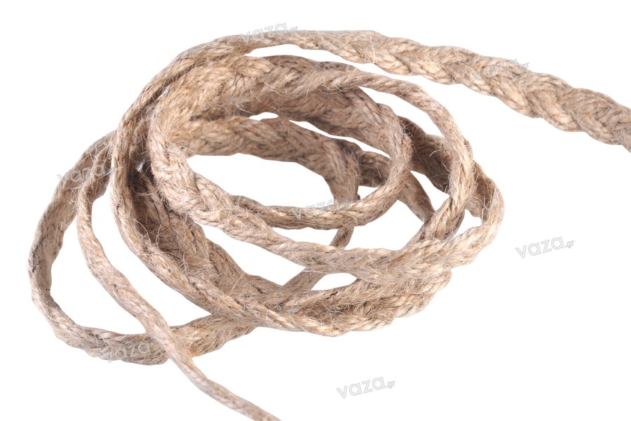 Braided jute rope 1 cm wide - One piece is 10 m long