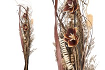 Μπουκέτο διακοσμητικών κλαδιών και λουλουδιών 1,2 m σε καφέ μπεζ αποχρώσεις-εικόνα_προϊοντική