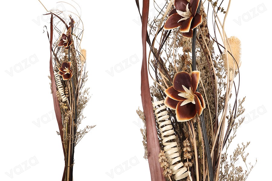 Bouquet of decorative branches and flowers 1.2 m in brown beige colors Bouquet of decorative branches and flowers 1.2 m in brown beige colors-immagine_prodotto