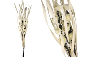 Bouquet of decorative branches and flowers 1.6 m in beige color - 3 pcs-photo_produit