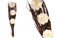 Decorative branches 80 cm with white flowers