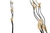 Decorative branches 1.5 m in black color with wheats - bouquet of 5 pcs-produktbild