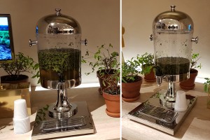 Récipient de service métallique en acier inoxydable avec robinet en plastique et tube intérieur en inox pour les glaçons - 8litres-3