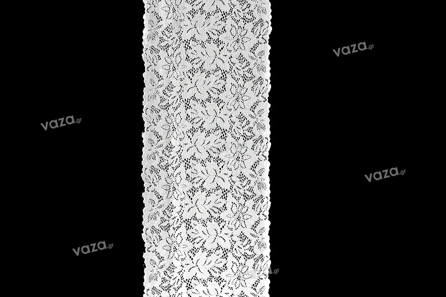 Pizzo in nylon morbido ed elastico, con larghezza di 210 mm - 10 metri  ciascuno