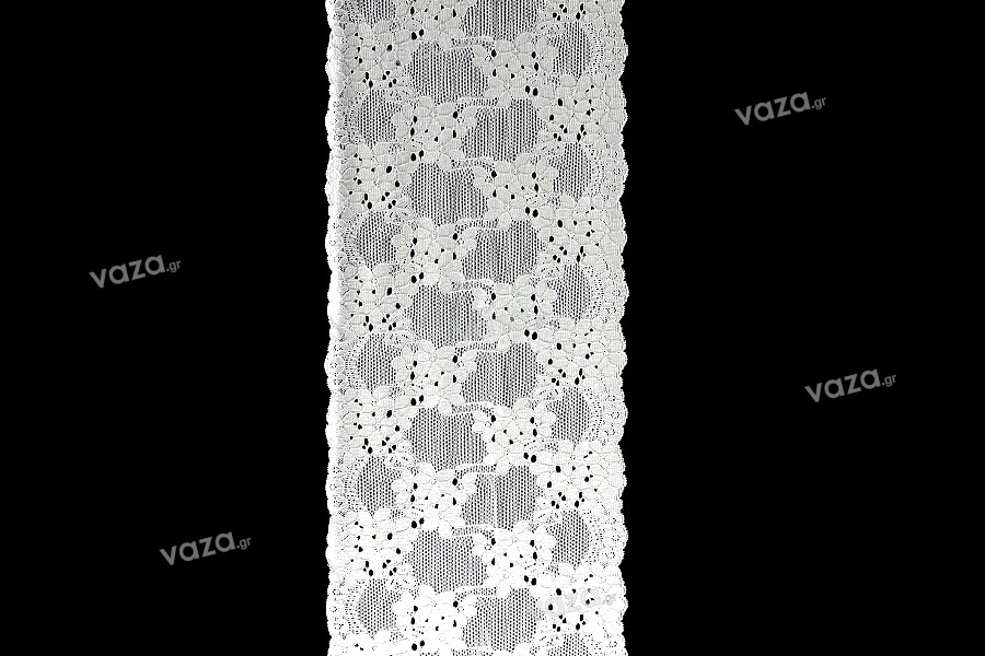 Pizzo in nylon morbido ed elastico, con larghezza di 20 mm - 10 metri ciascuno