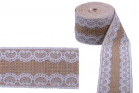 Hessian jute white lace trim edge, width 60 mm, length 5 meters each piece