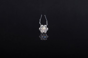 Épingle décorative en métal avec strass en forme de marguerite (largeur 11 mm) - 20pcs-1