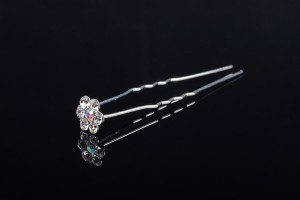 Épingle décorative en métal avec strass en forme de marguerite (largeur 11 mm) - 20pcs-2