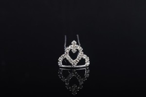 Épingle décorative en métal avec strass en forme de couronne (largeur 25 mm, hauteur 17 mm) - 20 pcs-1