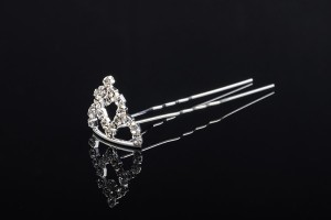 Épingle décorative en métal avec strass en forme de couronne (largeur 25 mm, hauteur 17 mm) - 20 pcs-2