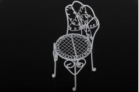 Chaise métallique décorative, miniature 60x140 mm pour création de bonbonnière