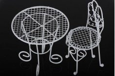 Στολισμός μπομπονιέρας: Διακοσμητική καρέκλα μεταλλική, μινιατούρα 60x140 mm