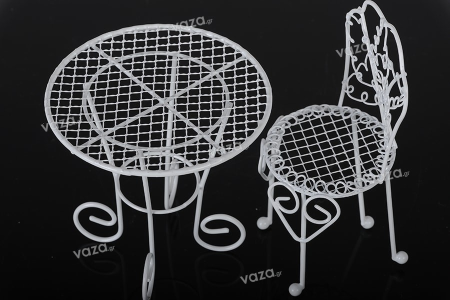 Στολισμός μπομπονιέρας: Διακοσμητική καρέκλα μεταλλική, μινιατούρα 60x140 mm