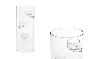Decorazioni in vetro soffiato 20x12 cm dispone di tre supporti per candele in cera.-1