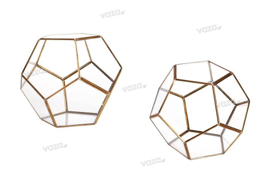 Decorative polygon glass candle holder