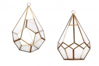 Decorative polygon glass candle holder