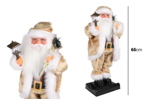 Weihnachtsmann mit Deko-Laterne mit Bewegung und Musik - Höhe 65 cm-εικόνα_διαστάσεις