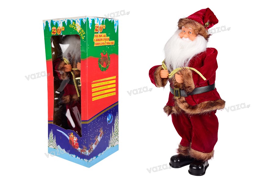 Άγιος Βασίλης διακοσμητικός με κίνηση και μουσική - ύψος 50 cm