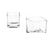 Décoratif carré en verre pour bougies - 60x60 mm